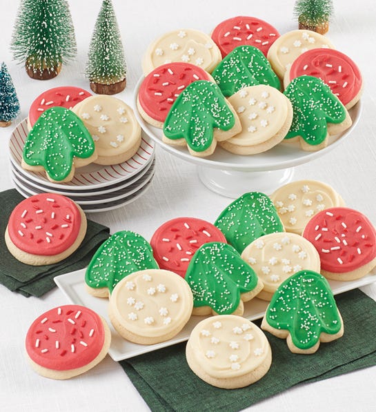 24 Buttercream Frosted Holiday Cut-out Cookies